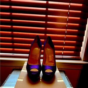 Purple Bambou 140 Glitter Mini Size 38 Christian Louboutin Paris